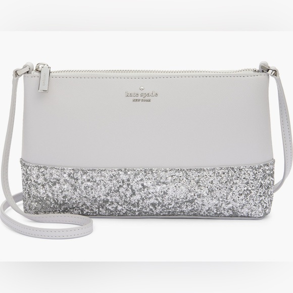 Kate Spade Silver Sparkle Crossbody Bag || Grey - Picture 4 of 15